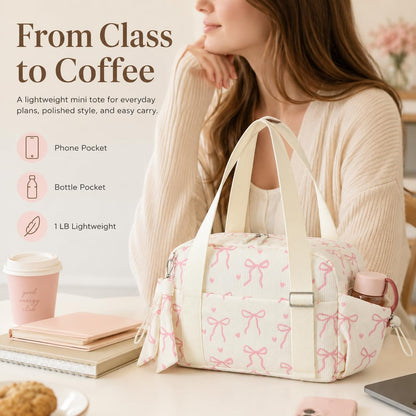 Aesthetic Mini Gym Bag for Women with Wet Dry Pocket, Lightweight Corduroy Dance Ballet Gymnastic Small Tote Bag for Workout Yoga Clean Girl Lifestyle Overnight Weekend Trip
