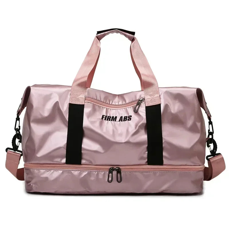 Large Capacity Women'S Fitness Duffel Bag Waterproof Pearlescent Sports Training Handbag with Shoe Pocket Yoga Travel Bag