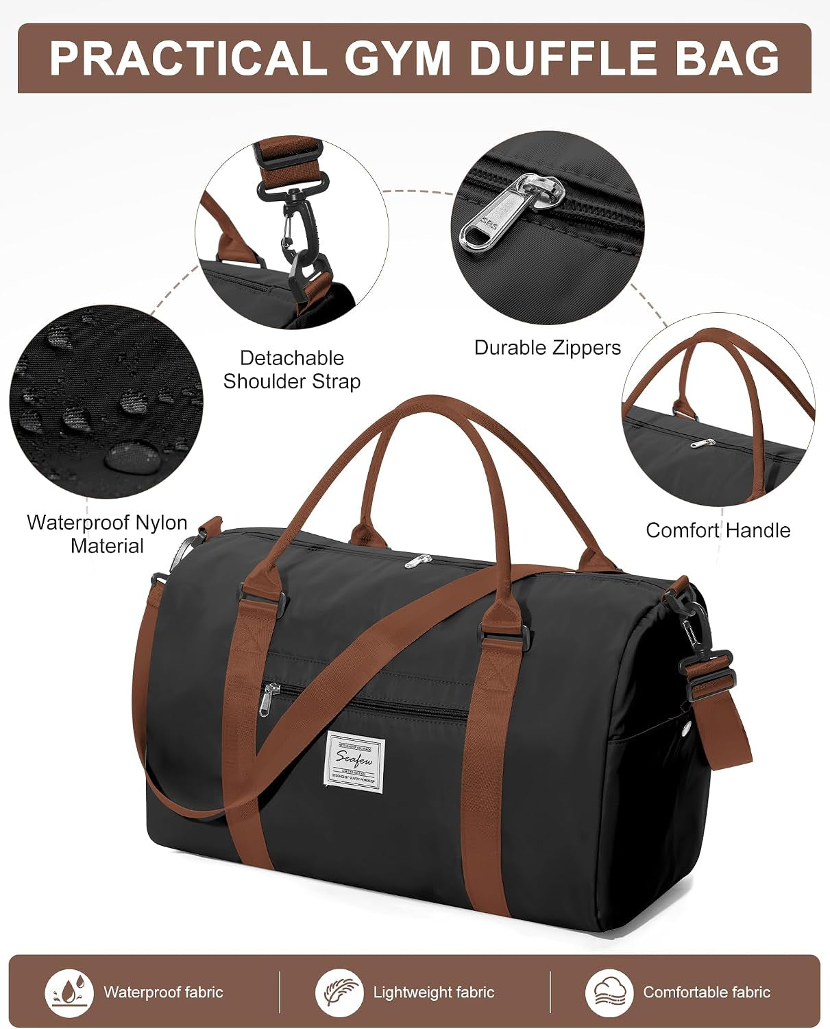 Ultimate Waterproof Gym Bag with Shoe Compartment & Wet Pocket - Your Perfect Travel Companion for Sports and Weekend Adventures