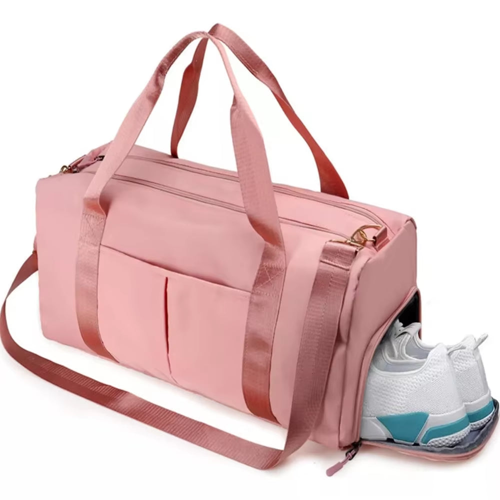 Men'S Gym Bag with Shoe Compartment and Wet Bag, Women'S Airplane Travel Duffel Bag, Sports Fitness Tote Bag for Swimming Yoga