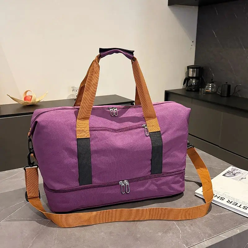 Travel Gym Bag Short-Distance Luggage Portable Fitness Bags Shoulder Crossbody Bag Handbags with Shoe Compartment Duffle Gym Bag