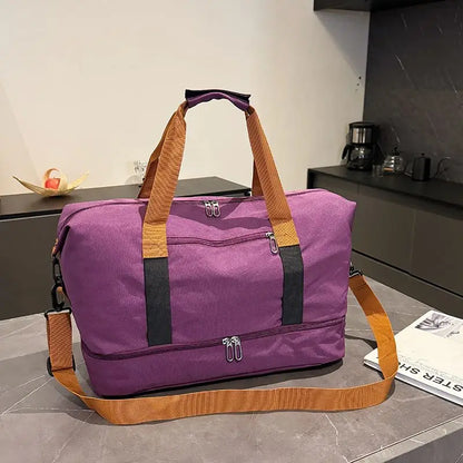 Travel Gym Bag Short-Distance Luggage Portable Fitness Bags Shoulder Crossbody Bag Handbags with Shoe Compartment Duffle Gym Bag