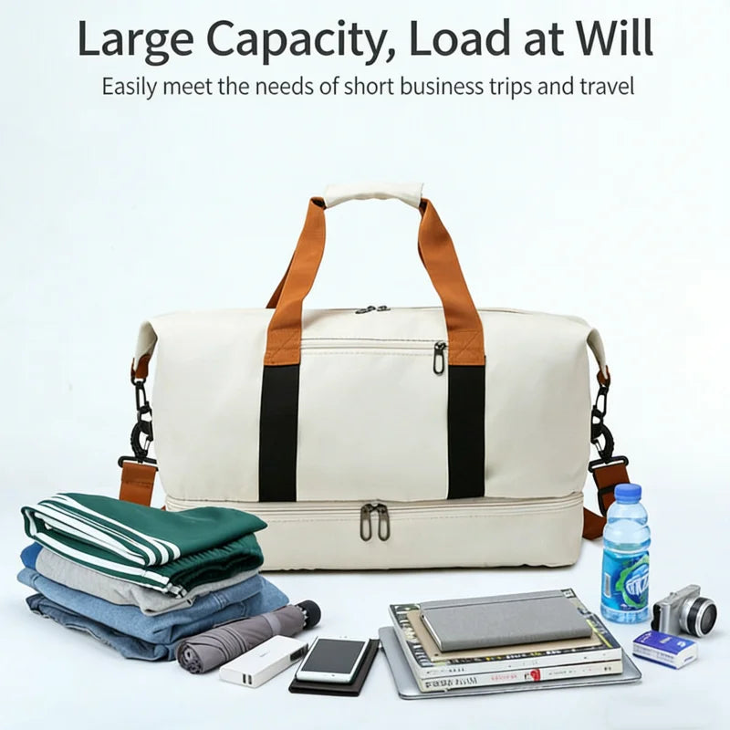 Travel Gym Bag Short-Distance Luggage Portable Fitness Bags Shoulder Crossbody Bag Handbags with Shoe Compartment Duffle Gym Bag
