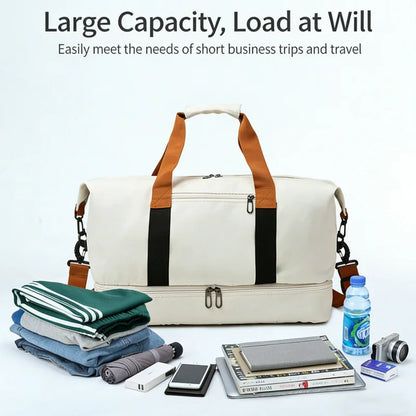 Travel Gym Bag Short-Distance Luggage Portable Fitness Bags Shoulder Crossbody Bag Handbags with Shoe Compartment Duffle Gym Bag