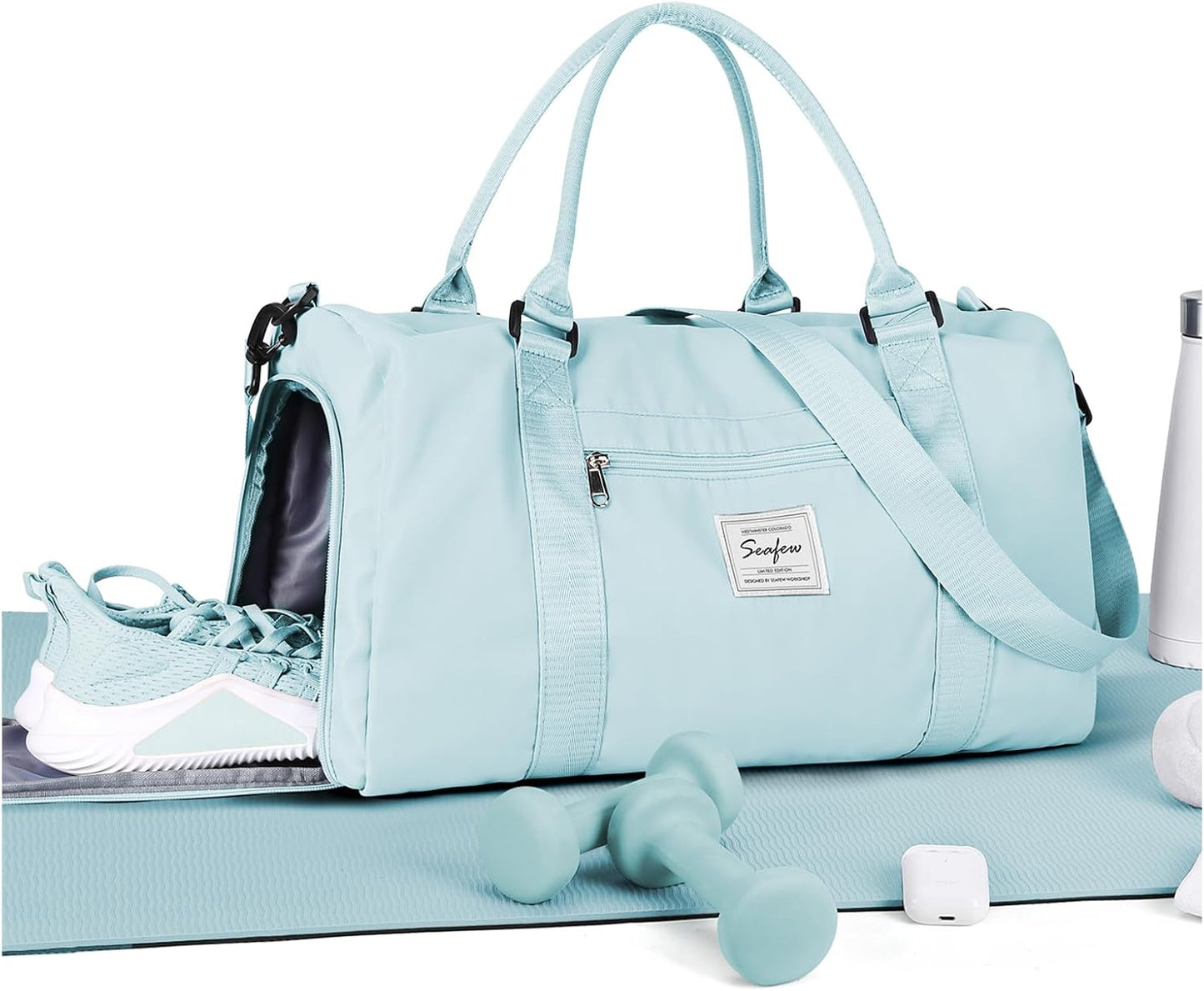 Ultimate Waterproof Gym Bag with Shoe Compartment & Wet Pocket - Your Perfect Travel Companion for Sports and Weekend Adventures