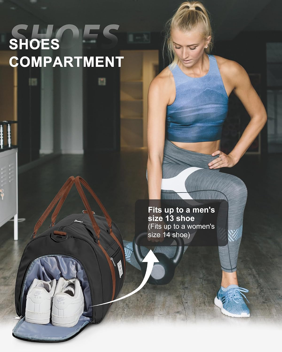 Ultimate Waterproof Gym Bag with Shoe Compartment & Wet Pocket - Your Perfect Travel Companion for Sports and Weekend Adventures