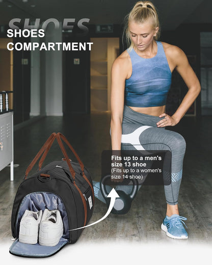 Ultimate Waterproof Gym Bag with Shoe Compartment & Wet Pocket - Your Perfect Travel Companion for Sports and Weekend Adventures