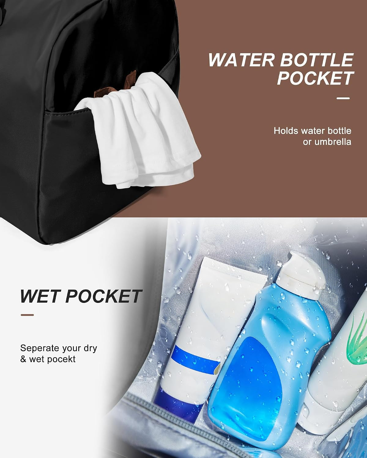 Ultimate Waterproof Gym Bag with Shoe Compartment & Wet Pocket - Your Perfect Travel Companion for Sports and Weekend Adventures