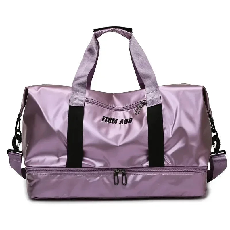 Large Capacity Women'S Fitness Duffel Bag Waterproof Pearlescent Sports Training Handbag with Shoe Pocket Yoga Travel Bag