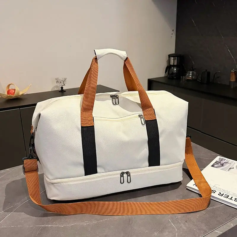 Travel Gym Bag Short-Distance Luggage Portable Fitness Bags Shoulder Crossbody Bag Handbags with Shoe Compartment Duffle Gym Bag