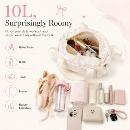 Aesthetic Mini Gym Bag for Women with Wet Dry Pocket, Lightweight Corduroy Dance Ballet Gymnastic Small Tote Bag for Workout Yoga Clean Girl Lifestyle Overnight Weekend Trip