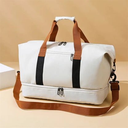 Travel Gym Bag Short-Distance Luggage Portable Fitness Bags Shoulder Crossbody Bag Handbags with Shoe Compartment Duffle Gym Bag