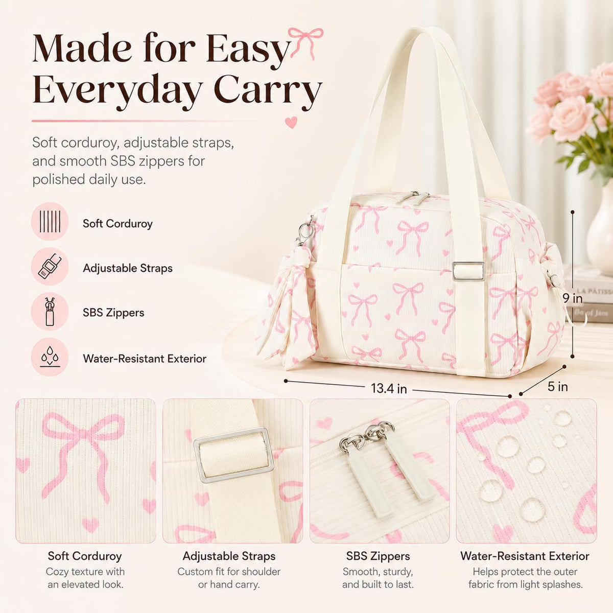 Aesthetic Mini Gym Bag for Women with Wet Dry Pocket, Lightweight Corduroy Dance Ballet Gymnastic Small Tote Bag for Workout Yoga Clean Girl Lifestyle Overnight Weekend Trip